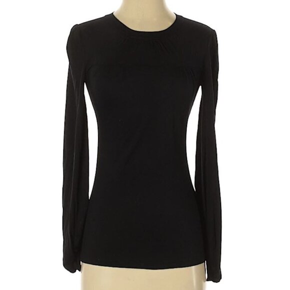 Lucca Balloon Long Sleeve Black Top Size Small - Picture 1 of 7